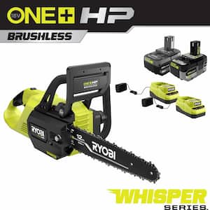 ONE+ HP 18V Brushless Whisper Series 12 in. Battery Chainsaw w/ 6.0 Ah Battery, 4.0 Ah Battery, & (2) Chargers
