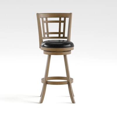 Adilah 30 in. Maple Cushioned Swivel Bar Stool