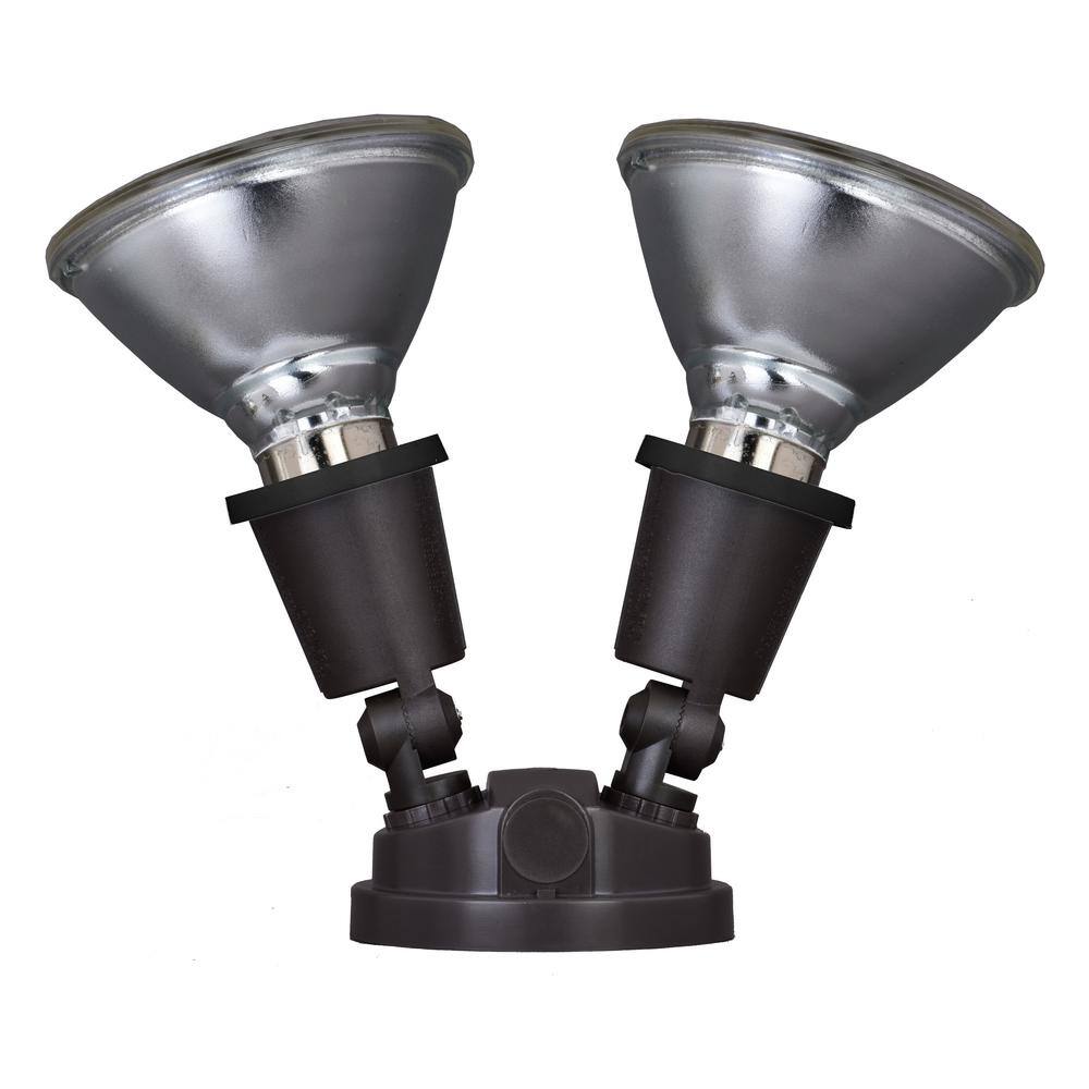 Bronze Dual-Head Outdoor Security Flood Light