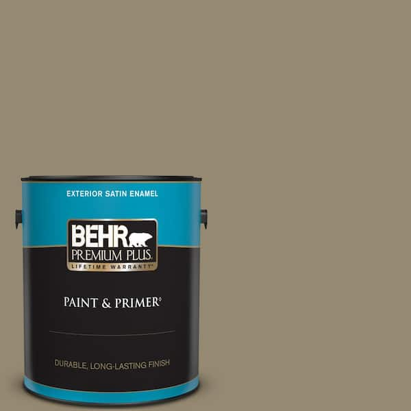 BEHR PREMIUM PLUS 1 gal. #PPU8-03 Dry Pasture Satin Enamel Exterior Paint & Primer