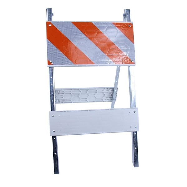Three D Traffic Works 12 in. Plastic/Galvanized High-Intensity Type I Folding Barricade