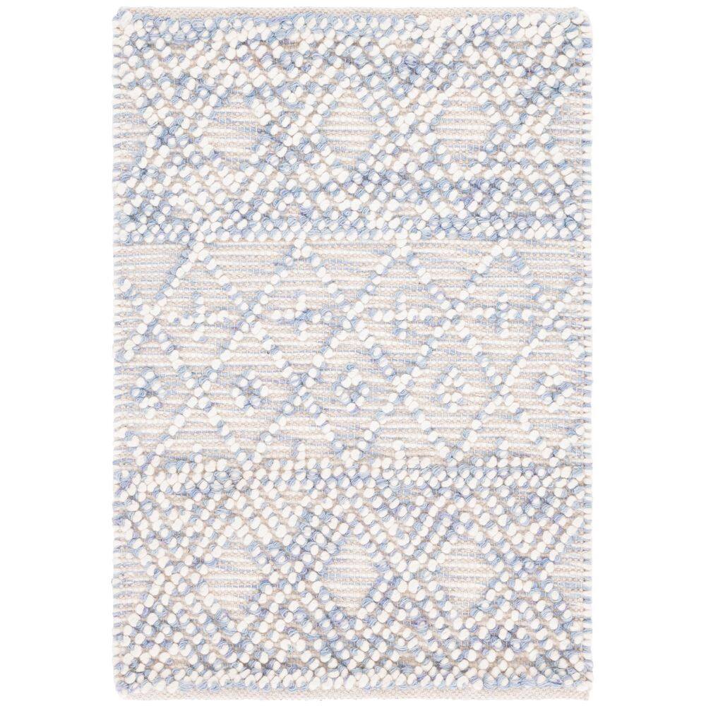 SAFAVIEH Natura 3 ft. x 5 ft. Gray/Ivory Diamond Striped Fringe Area ...