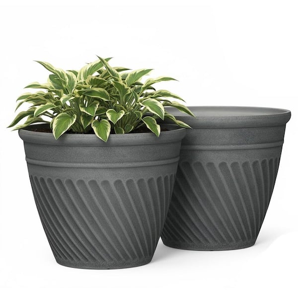 Lark & Vine Leith Charcoal Resin Recycled Materials Planter with