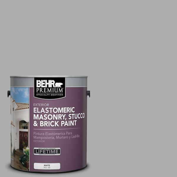 BEHR PREMIUM 1 gal. #N520-3 Flannel Gray Elastomeric Masonry, Stucco and Brick Exterior Paint