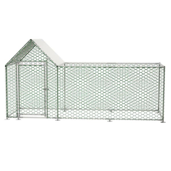 Siavonce Metal Chicken Coop Run Backyard Hen House Poultry Fencing Habitat Cage Cover