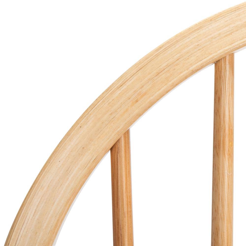 Natural Rubberwood High Slat Back Windsor Side Chair Set