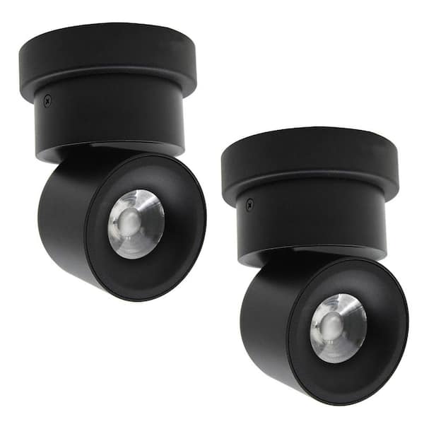 3.4 in. Black LED Ceiling Spotlight Fixture (2-Pack)