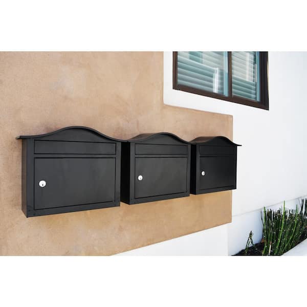 Saratoga Black Wall-Mount Lockable Mailbox Saratoga Black Wall-Mount Lockable Mailbox