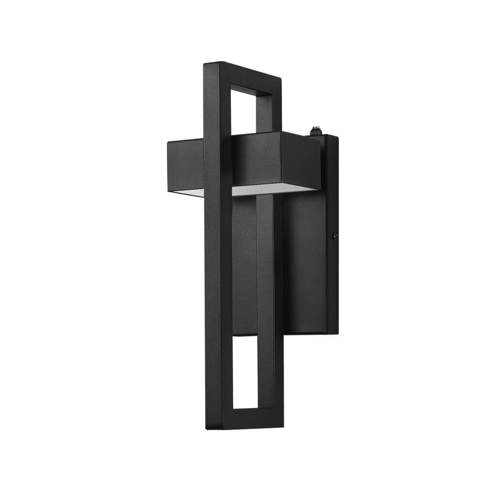 1-Pack 13.7 in Black All-Weather Outdoor Wall Light, Geometric Black Metal Housing Dusk to Dawn Sensor LED Light CRI 90+ price history on PriceWatchPro