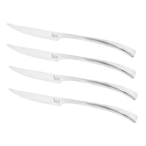 Bellasera 4. 5 in. Stainless Steel Full Tang Serrated Steak Knife Set with Stainless Steel Handle Set of 4