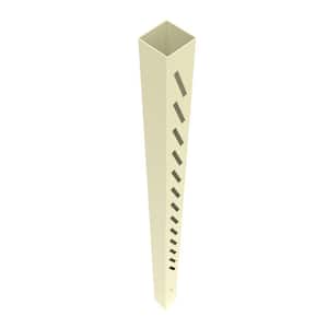 Louvered 5 in. x 5 in. x 102 in. Sand Line Vinyl Fence Post