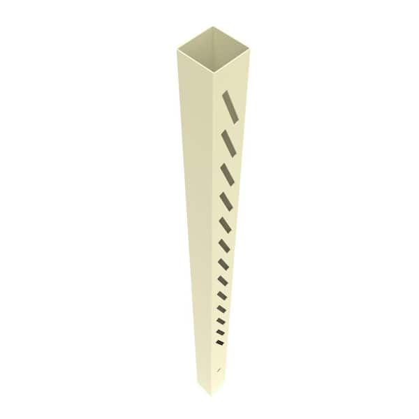 Barrette Outdoor Living Louvered 5 in. x 5 in. x 102 in. Sand Line Vinyl Fence Post