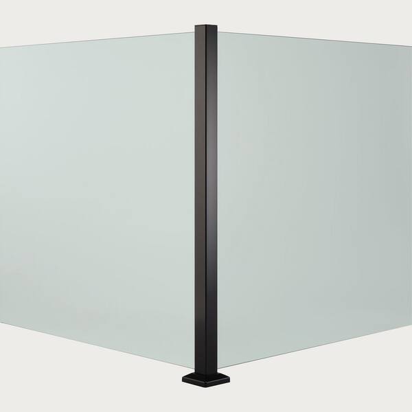 Portia 2 in. x 2 in. x 3.44 ft. Black Aluminum Corner Metal Fence Post