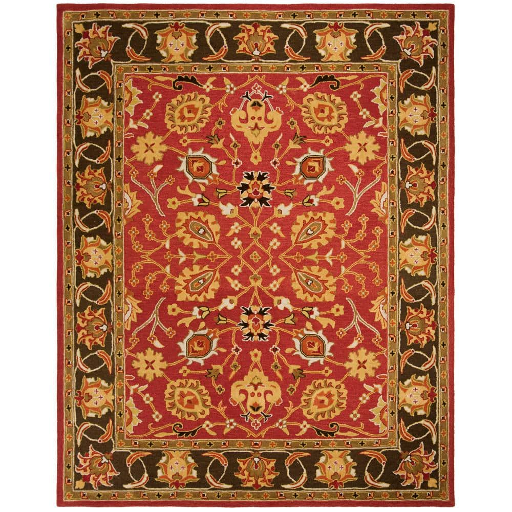 SAFAVIEH Heritage Red/Gold 8 ft. x 10 ft. Border Area Rug HG745Q-8 ...