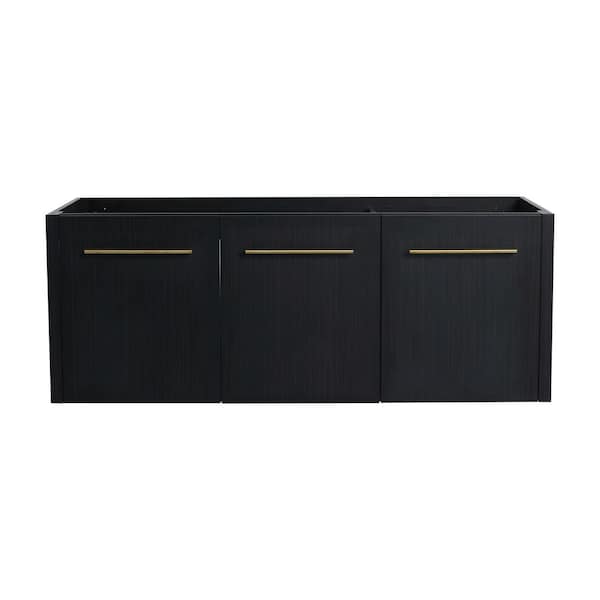 48 in. Floating Bath Vanity Cabinet without Top in Black