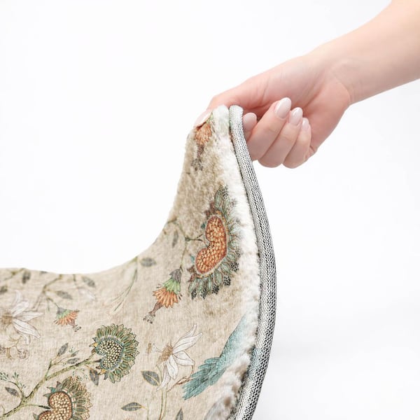 Dream Shag Premium Machine Washable Abstract ADS174 Beige 3 ft. x 5 ft. Area Rug
