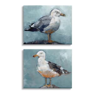 Seagull Stance Nautical Bird Portrait by Jennifer Paxton Parker 2-Piece Unframed Print Animal Wall Art 16 in. x 20 in.