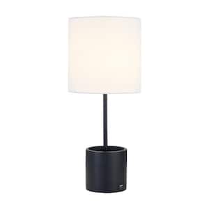Riga 19 in. Black Table Lamp with USB