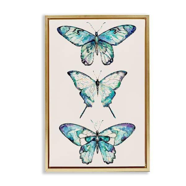 Stupell Industries Classic Butterfly Specimens by Christine Zalewski Gold Floater Frame Animal Graphic Art Print 25 in. x 17 in.