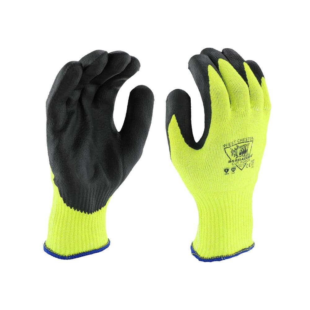 West Chester Protective Gear Men's Barracuda Cut Force Hi Vis Large ANSI 8  Cut and Chemical Resistant Glove 37208-LCC6 - The Home Depot