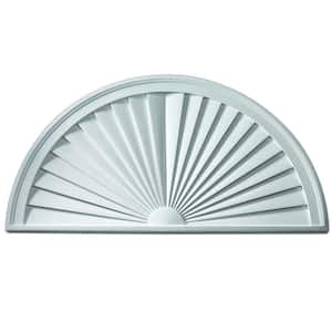 37-5/8 in. x 18-13/16 in. x 1-3/4 in. Polyurethane Half-Round Sunburst Pediment