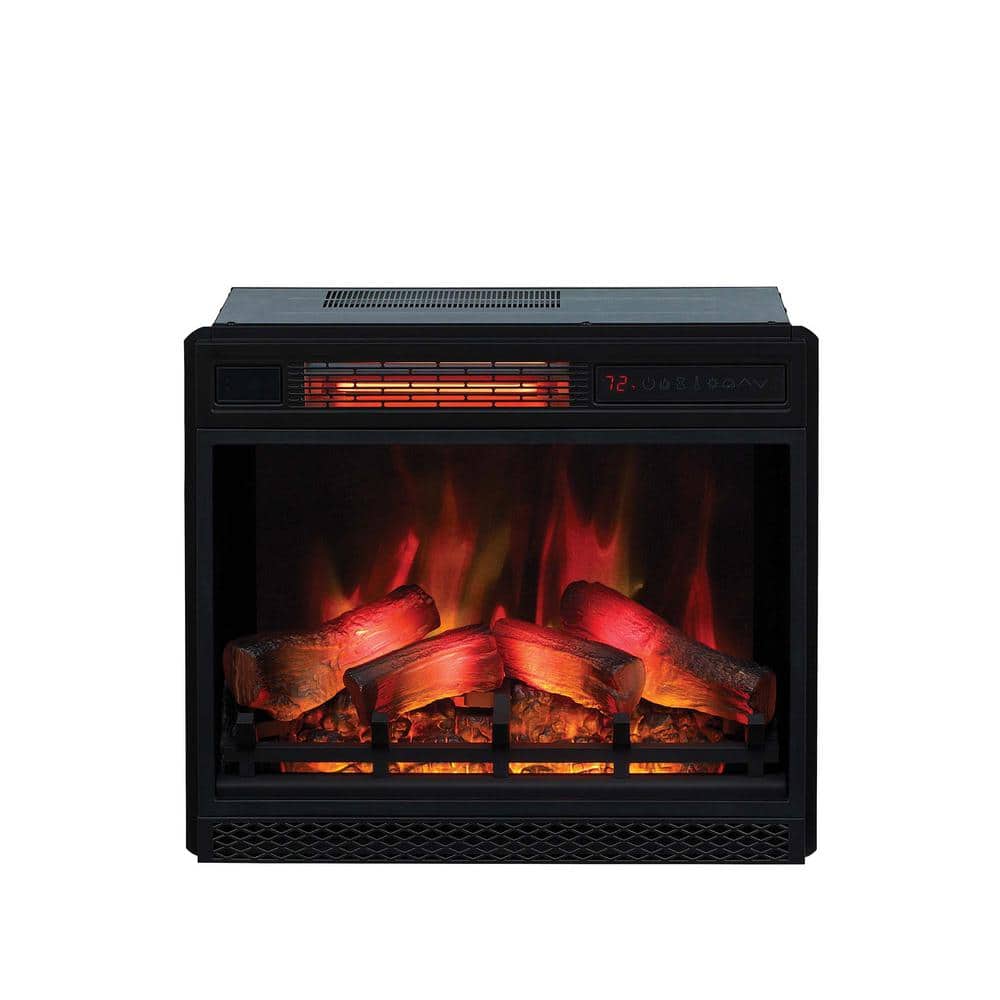 60 cm Black Electric Infrared Fireplace with Mantel