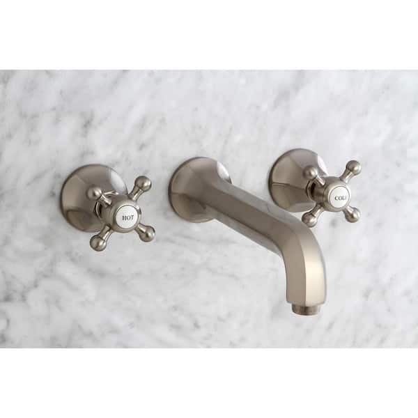 Metropolitan 2-Handle Wall Mount Bathroom Faucet in Brushed Nickel