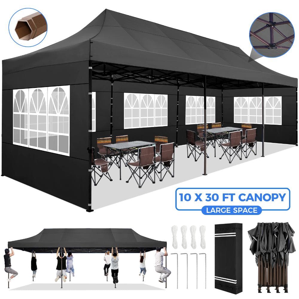 COBIZI 30 Ft. W x 10 Ft. D Metal Pop-up Canopy for Parties