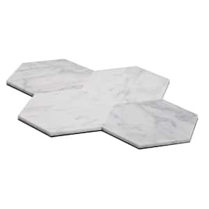 Carrara Hexagon 10.25 in. x 9 in. Honed Peel and Stick Backsplash Tile for Kitchen and Bathroom (6.41 sq. ft./Case)