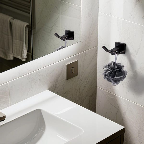 J-Hook Double Robe/Towel Hook Bath Hardware Accessory in Oil Rubbed Bronze