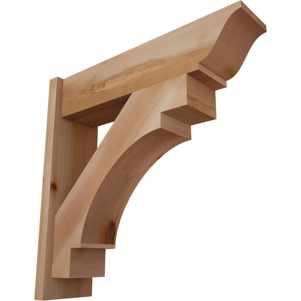 Ekena Millwork 8 in. x 28 in. x 28 in. Merced Traditional Smooth Western Red Cedar Outlooker