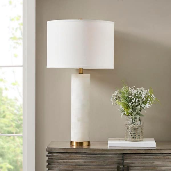 INK+IVY Prague 30 in. White/Gold Transitional Table Lamp