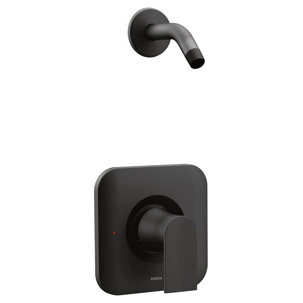 MOEN Genta LX M-1-Handle Shower Trim Kit in Matte Black (Valve Sold ...