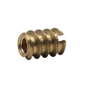 #10-32 tpi Solid Brass Wood Insert Nut (2-Pack)