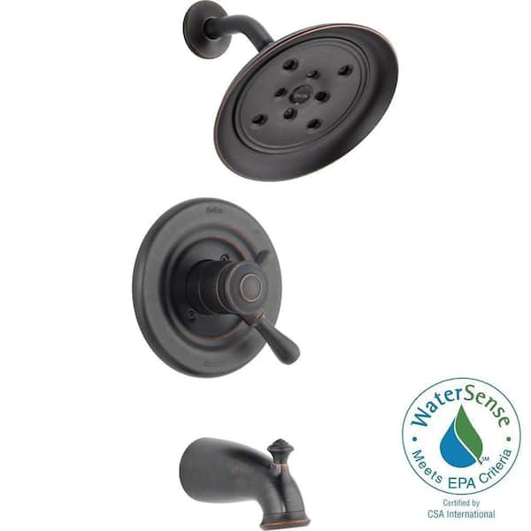 Delta Leland 1-Handle H2Okinetic Tub and Shower Faucet Trim Kit in Venetian Bronze (Valve Not Included)