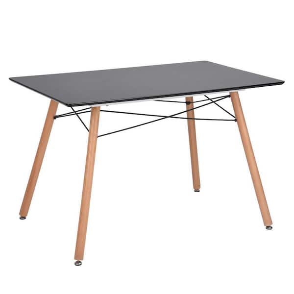 Homy Casa London 43.3 in. Rectangular Black Manufactured Wood Dining Table (Seats-4)