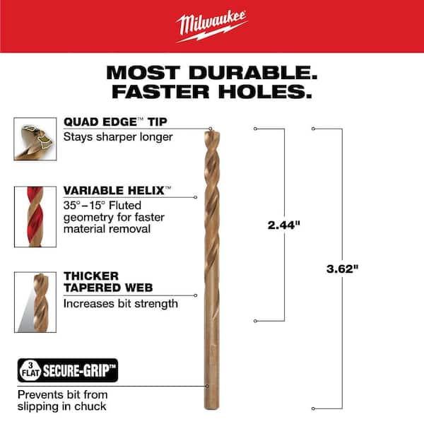 Milwaukee 13/64 in. Cobalt Red Helix Drill Bit 48-89-2310 - The