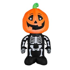 3.5 ft. LED Skeleton Pumpkin