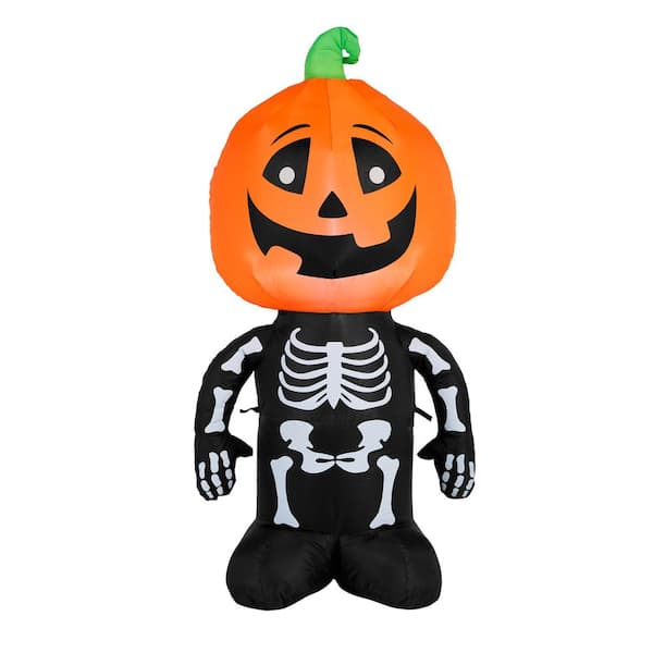 3.5 ft. Halloween Classics LED Skeleton Pumpkin