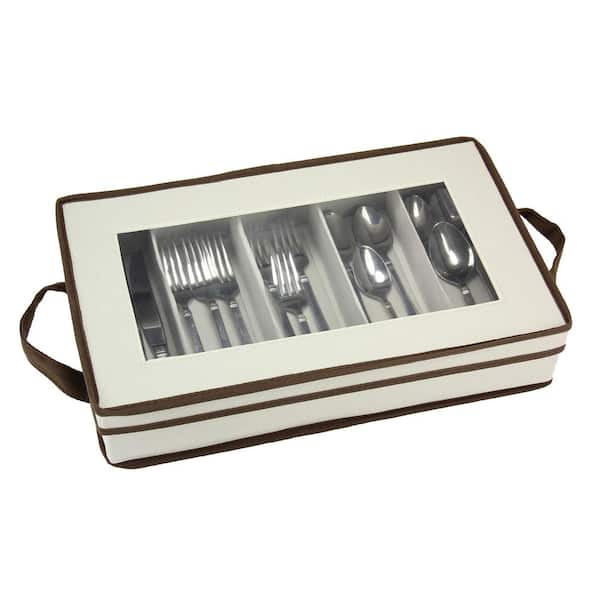 Silverware Storage Box Chest, Flatware Storage Case, Utensil Holder With  Removable Lid And Adjustable Dividers For Organizing Utensils, Cutlery,  Flatw - Yahoo Shopping