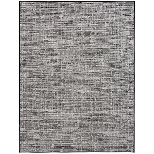Wicker Weave Black 10 ft. x 13 ft. Indoor/Outdoor Area Rug