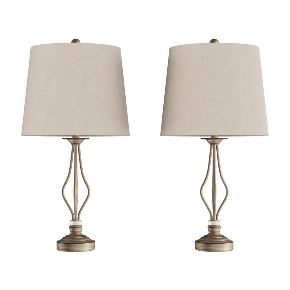 Madison Antique Brass Table Lamp  Contemporary Tall Slim Brass Table Lamp