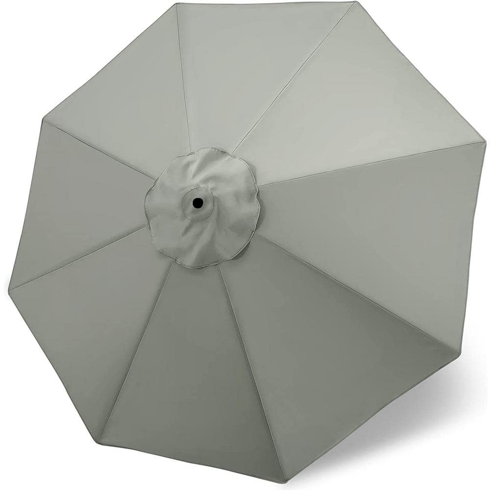 Patio Umbrella 9 ft Replacement Canopy for 8 Ribs-Grey, market