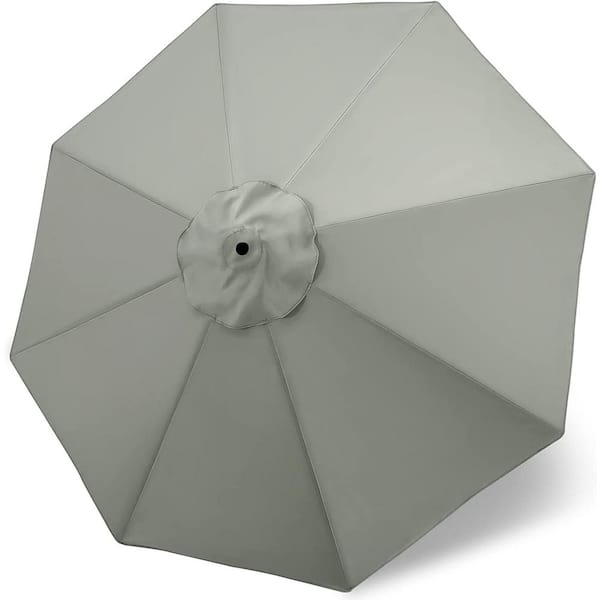Cubilan 9 ft. Market Patio Umbrella Replacement Canopy for 8 Ribs, in Grey