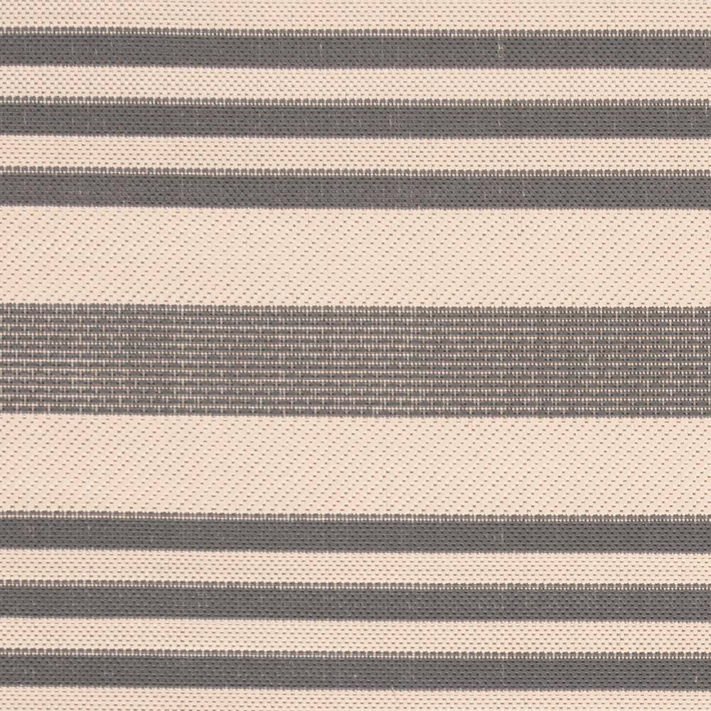 Gray and Bone Striped Square Indoor/Outdoor Area Rug