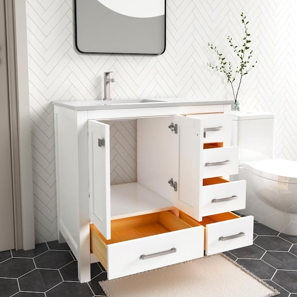 HOMEVY STUDIO Anneliese 36 in. W x 21 in. D x 35 in. H Single Sink