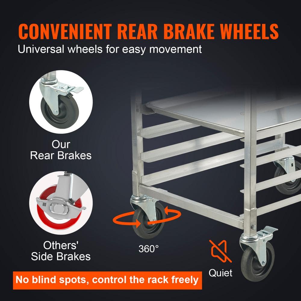 10-Tier Aluminum Commercial Bakery Rack with Wheels