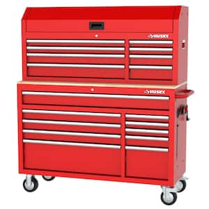 Modular Tool Storage 52 in. W Red Mobile Workbench Cabinet with 8-Drawer Top Tool Chest