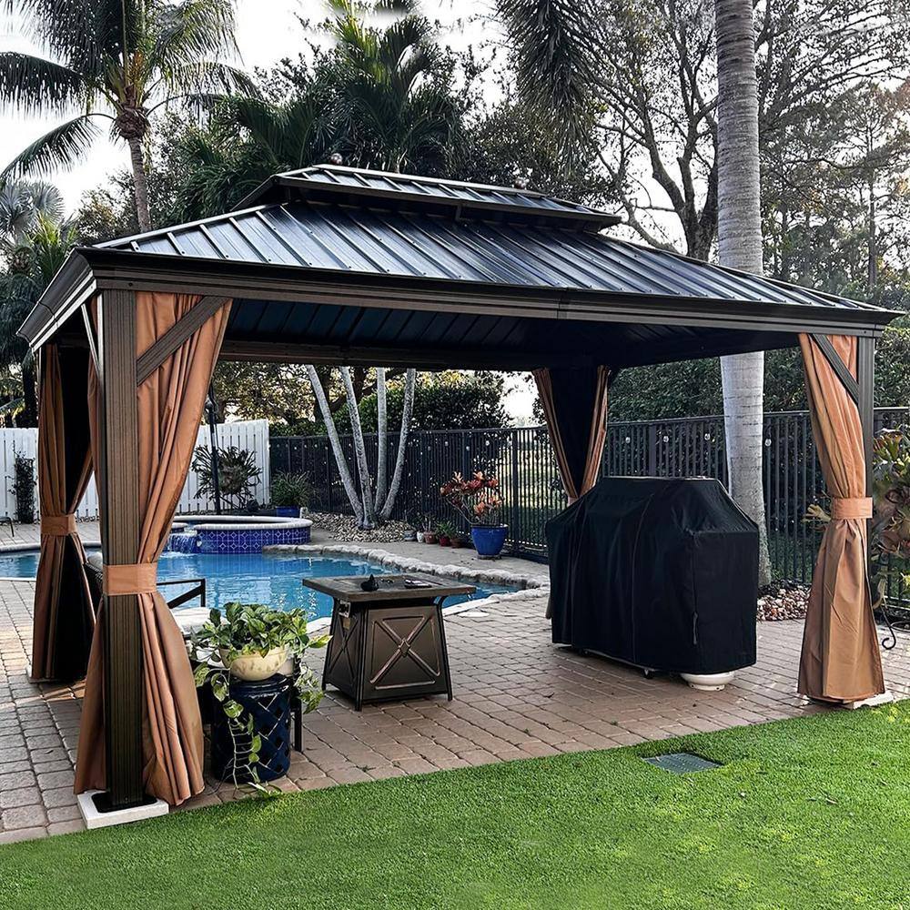 Reviews for PURPLE LEAF 10 ft. x 14 ft. Bronze Aluminum Hardtop Gazebo