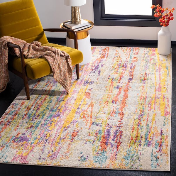 Madison Beige/Yellow 5 ft. x 8 ft. Geometric Area Rug